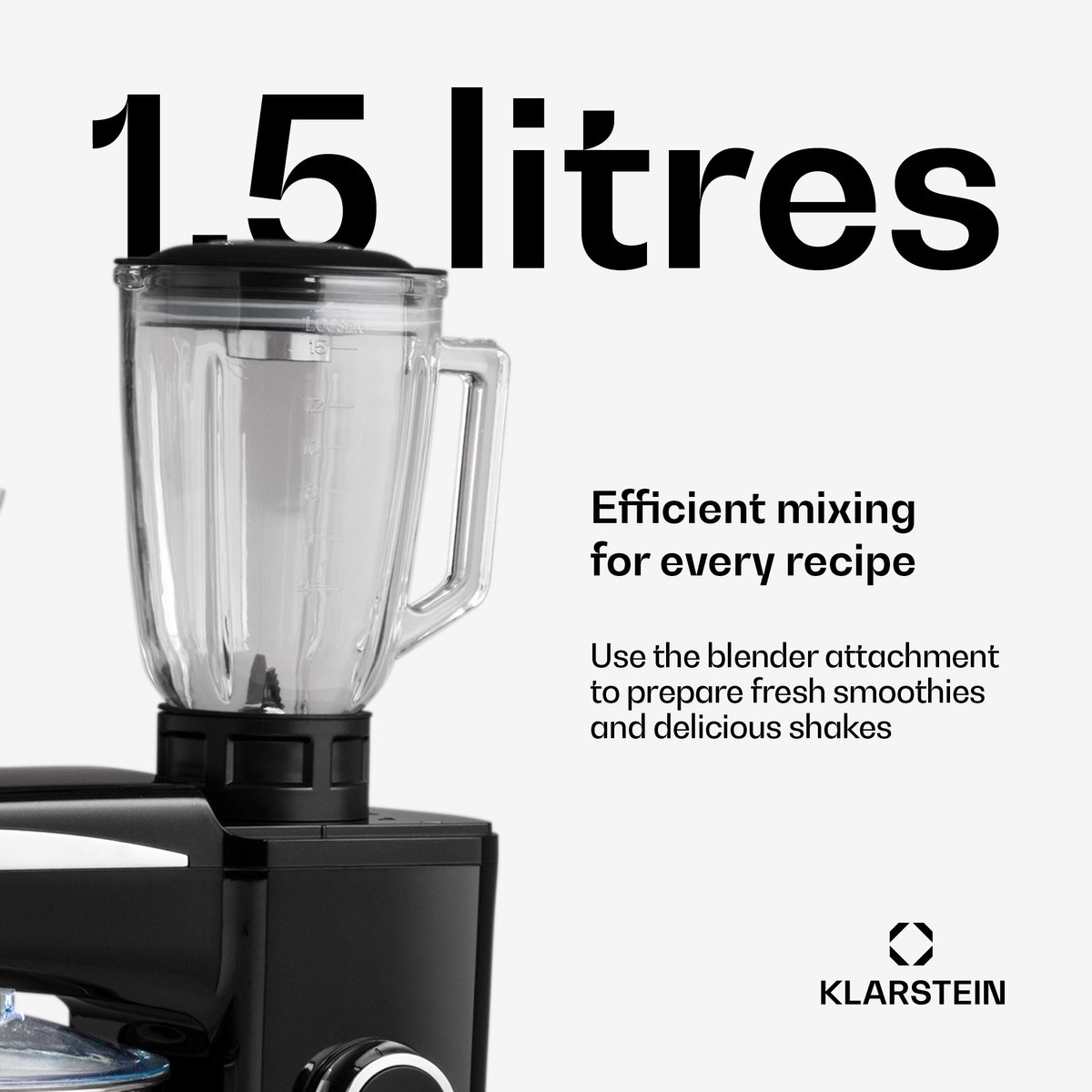 Klarstein Blender keukenmachine, keukenmachines, 3 in 1 keukenmachines, Rührgeräte & Mixer, Teigmaschine met Fleischwolf, keukenmachine , 2000 Watt Teigmaschine Knetmaschine 10L kom - voor Keuken - RVS - Standmixer - Smoothie Maker