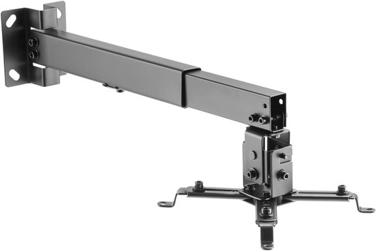 Projector Beugel – Universele Houder – Wandmontage Plafond – Uitschuifbaar Draaibaar – 43-65cm 20kg – Zwart