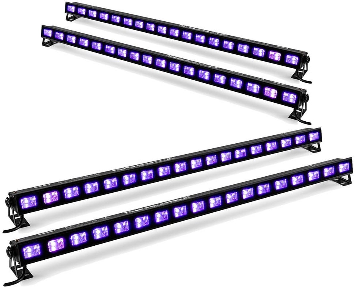 BeamZ set van 4 BUV183 LED UV blacklight bars - 18 x 3W