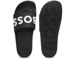 Hugo Boss heren slippers big logo zwart