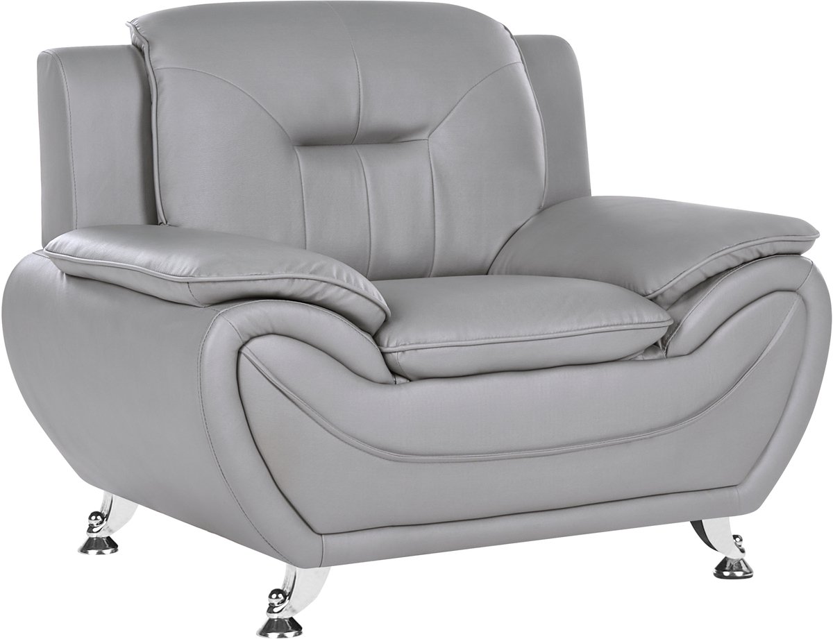 Beliani LEIRA - Fauteuil - Grijs - Veganistisch eco-leer