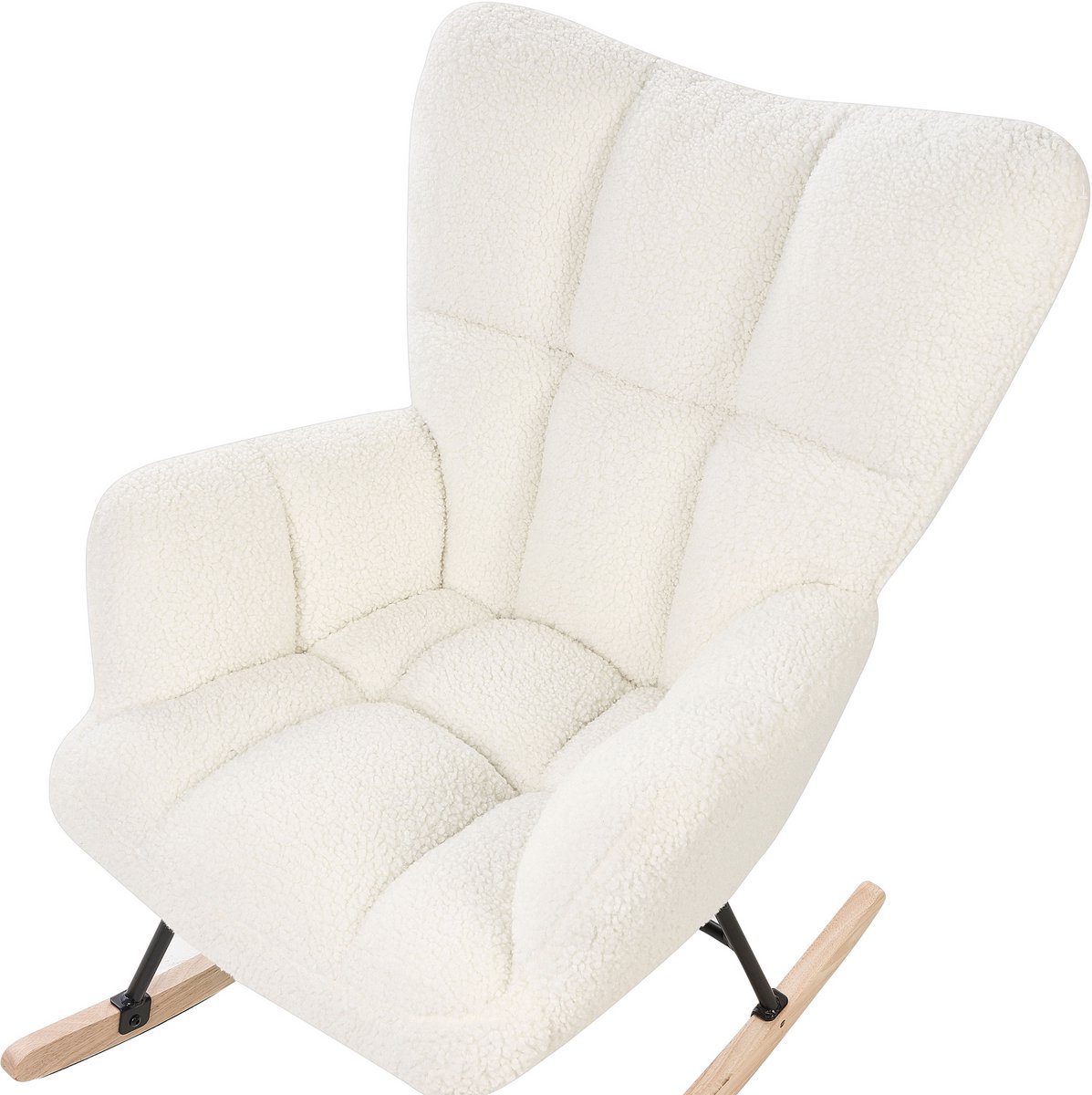 OULU OULU Schommelstoel Wit Bouclé - afbeelding 3