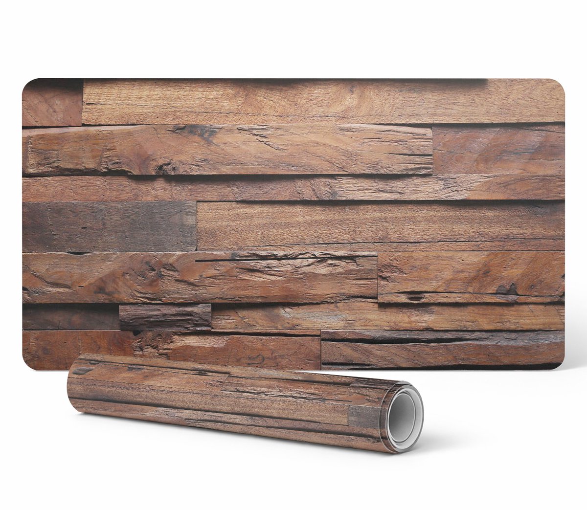 Designer beschermmat voor laptops met houtnerfstructuur 100x50 cm