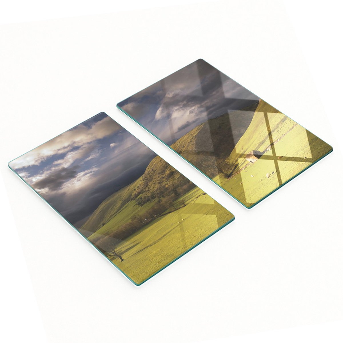 Decoratieve glazen snijplanken voor in de keuken, landschapsmotief, 2x30x52 cm