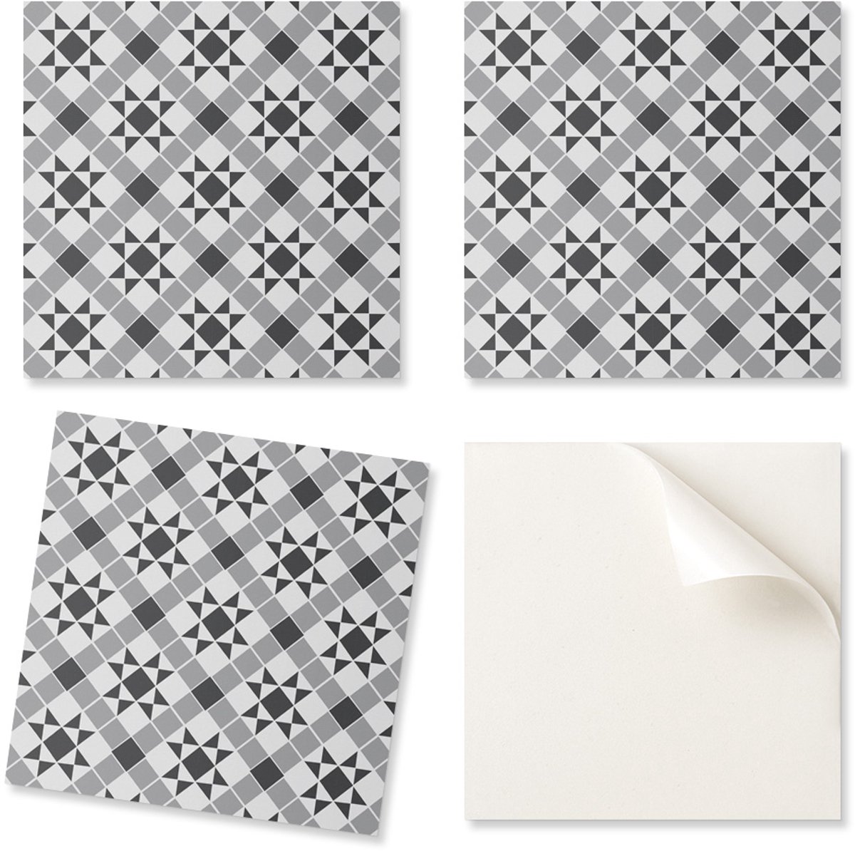 Decoratieve vinyltegels met geometrisch patroon en sterren, 20x20x20 cm
