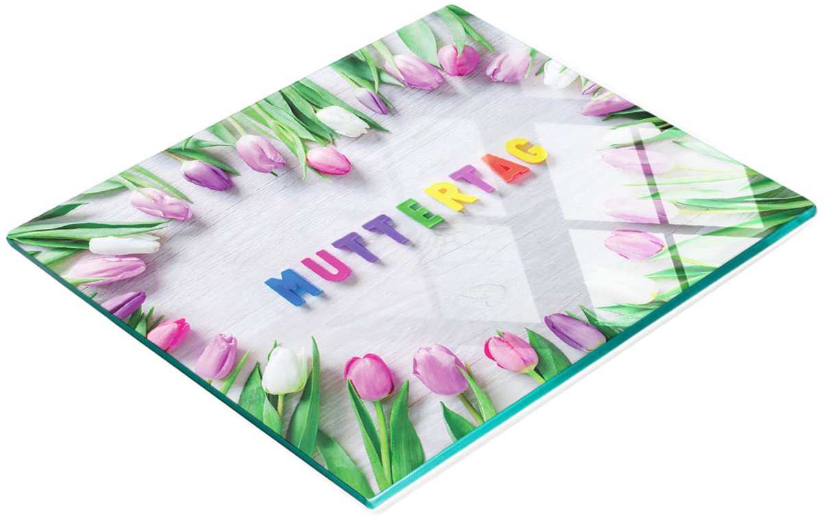 Gehard multifunctioneel decoratief bord van glas voor Moederdag, 60x52 cm
