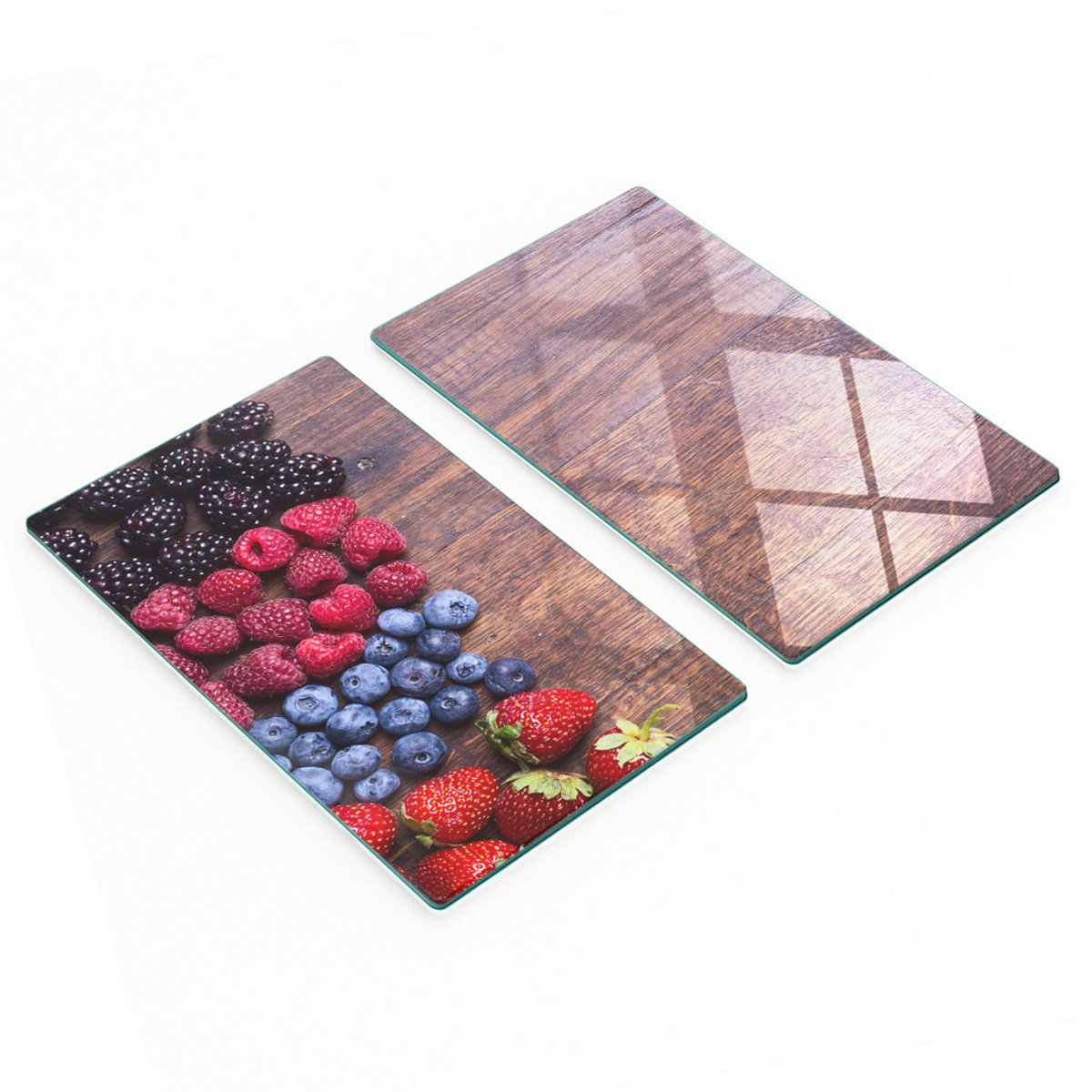 Keukenplanken van gehard glas met decoratieve afbeeldingen - Bosvruchten 2x30x52 cm