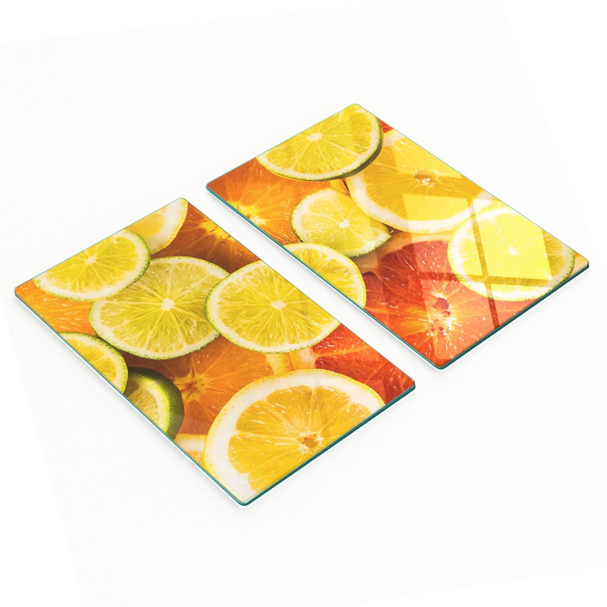 Glazen snijplanken met citrusvruchtenafbeeldingen, 2x30x52 cm