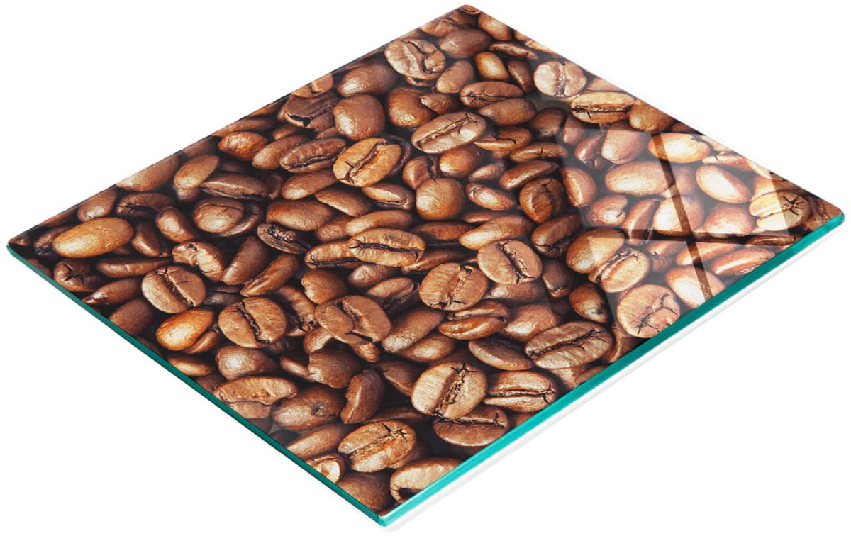 Keukenplank van gehard glas met decoratieve koffieboonafbeeldingen, 60x52 cm