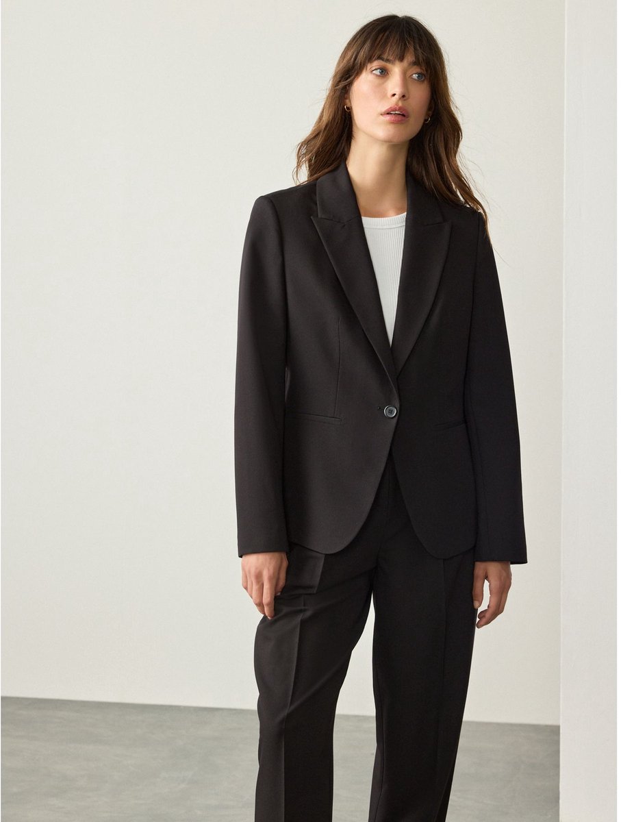 Next - Dames - Gemodelleerde single-breasted blazer - Zwart