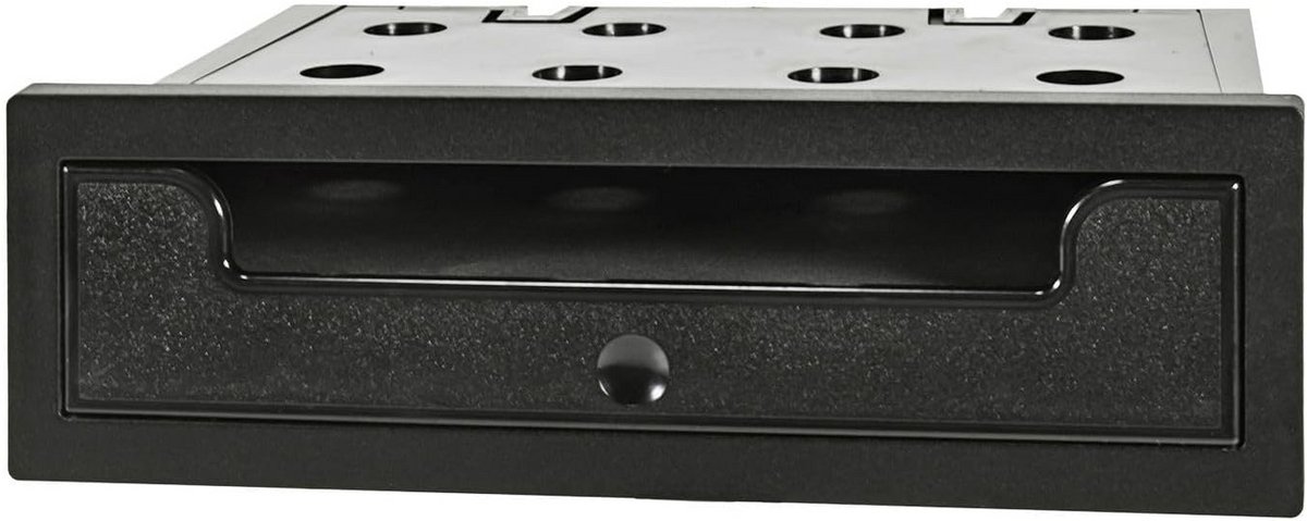 Opbergvak Auto - Dubbel DIN Frame - Telefoon Plaatsen - Uitklapbare Klep - Hoogte 58 mm - Zwart