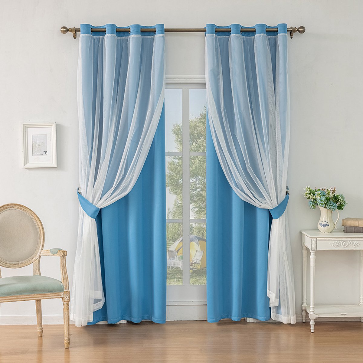 Meisjes Slaapkamer Gordijnen - Sterren Gatpatroon Verduisterend - 2-stuks 132cm*137cm- Pol