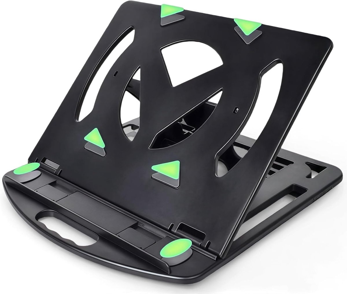 Verstelbare Laptopstandaard Bureau met Telefoonhouder en 360° Draaibare Basis