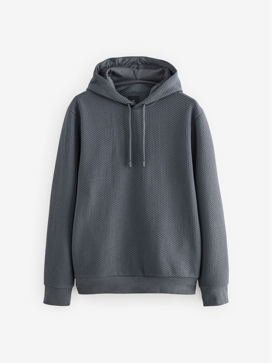 Next - Heren - Pullover-hoody met textuur - Grijs