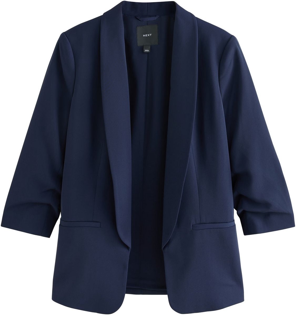 Next - Dames - Ruimvallende blazer met ruches aan de mouwen - Blauw
