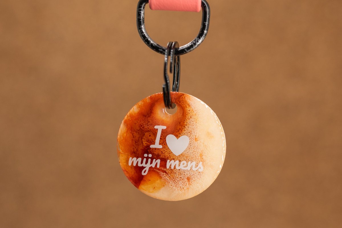 Crackerjack hondenpenning - Fun tag -I love mijn mens - slijtvast - moddervast - uniek - leuk als cadeau