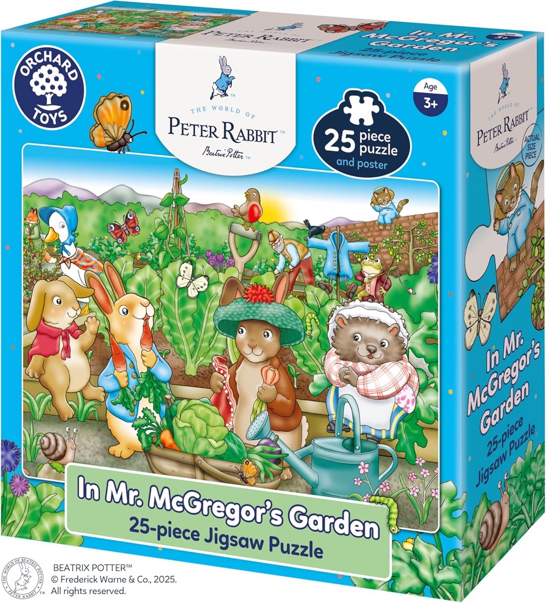 Tuin Puzzel - Kinderpuzzel Vanaf 3 - Ontwikkeling Spel - 25 Grote Stukjes - 24x8 cm - Gekleurd