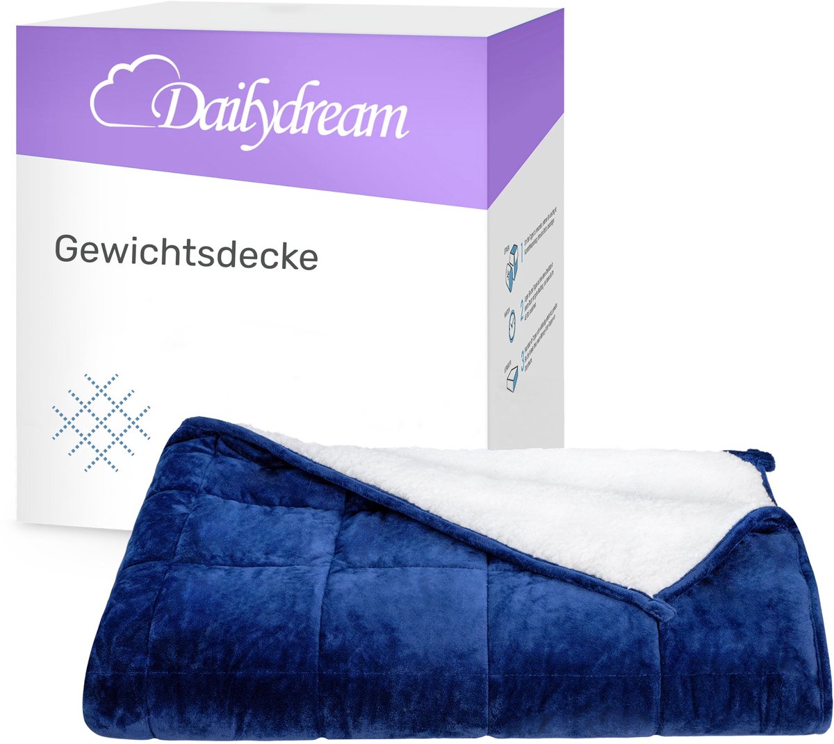 Verzwaringsdeken voor volwassenen van pluizig fleece, editie Blauw. 4,5 KG / 135x200cm