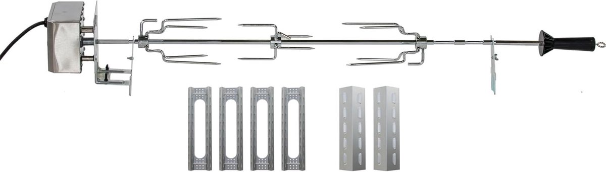 Draaispies Set - Universele Grillset - Gevogelte Grillen - Inclusief Motor - 77 cm Lengte