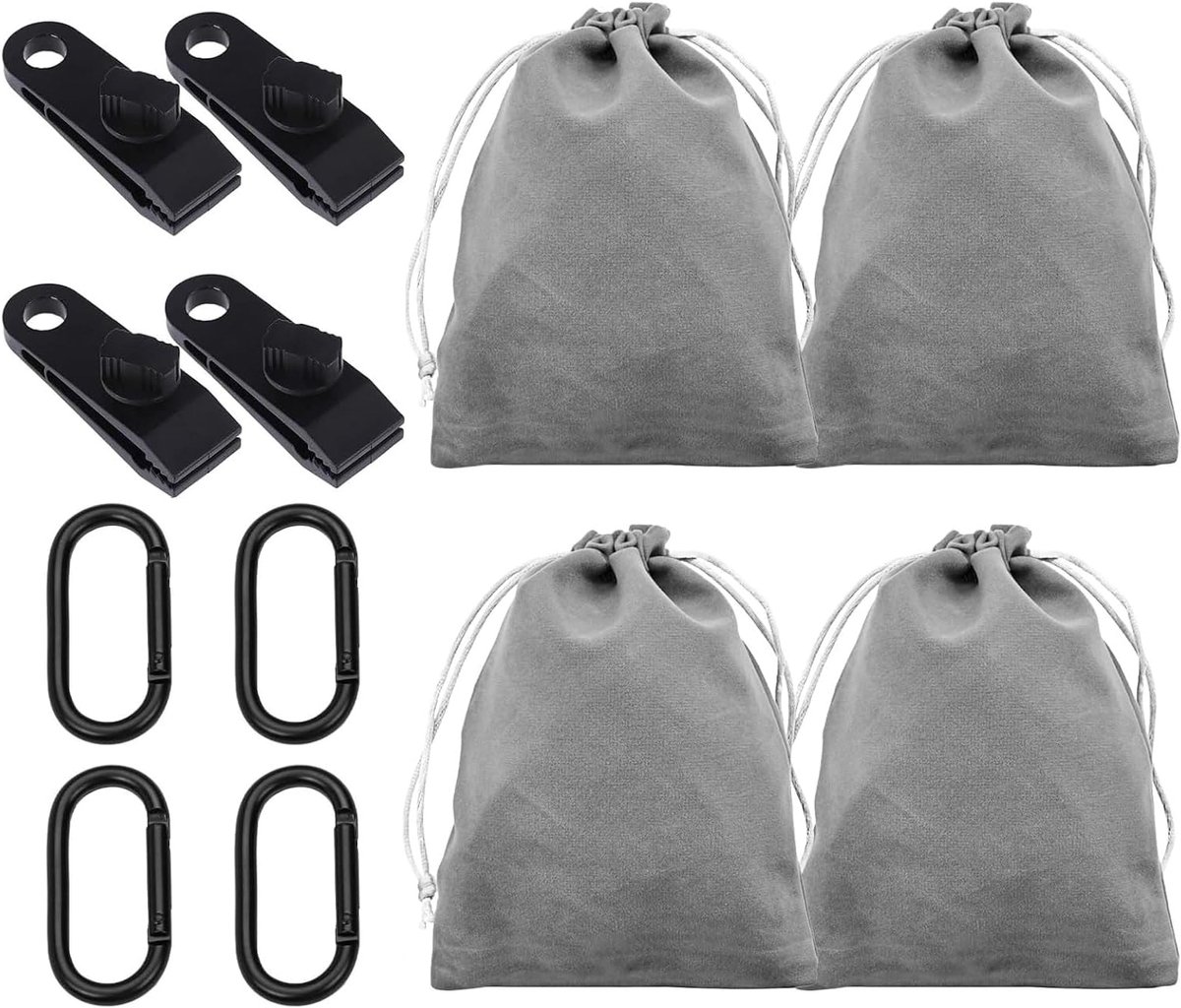 Set van 4 Gewichtszakken voor Buitengordijnen, Tenten en Tafelkleden - Windstopper Set