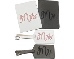 Allecto - Passpoorthoes en Bagagelabels - Lederen Reisset - Koppel Huwelijksreizen - Bruiloftscadeaus - Set van 2 - Gepersonaliseerde Kofferlabels ...