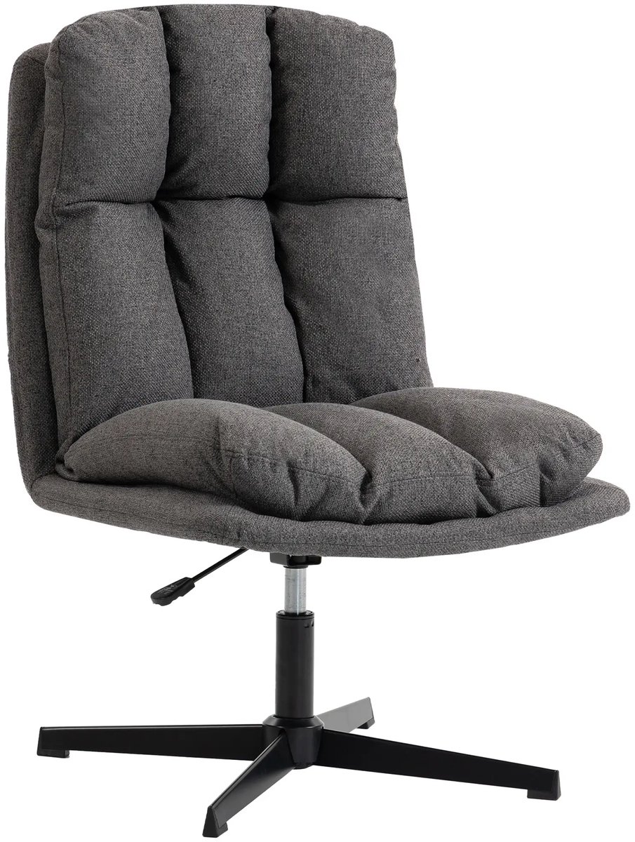 GranMaison Fauteuil - Relaxstoel - Relaxfauteuil - Stoel - Met armleuning - Voor één Persoon - Donkergrijs + Zwart