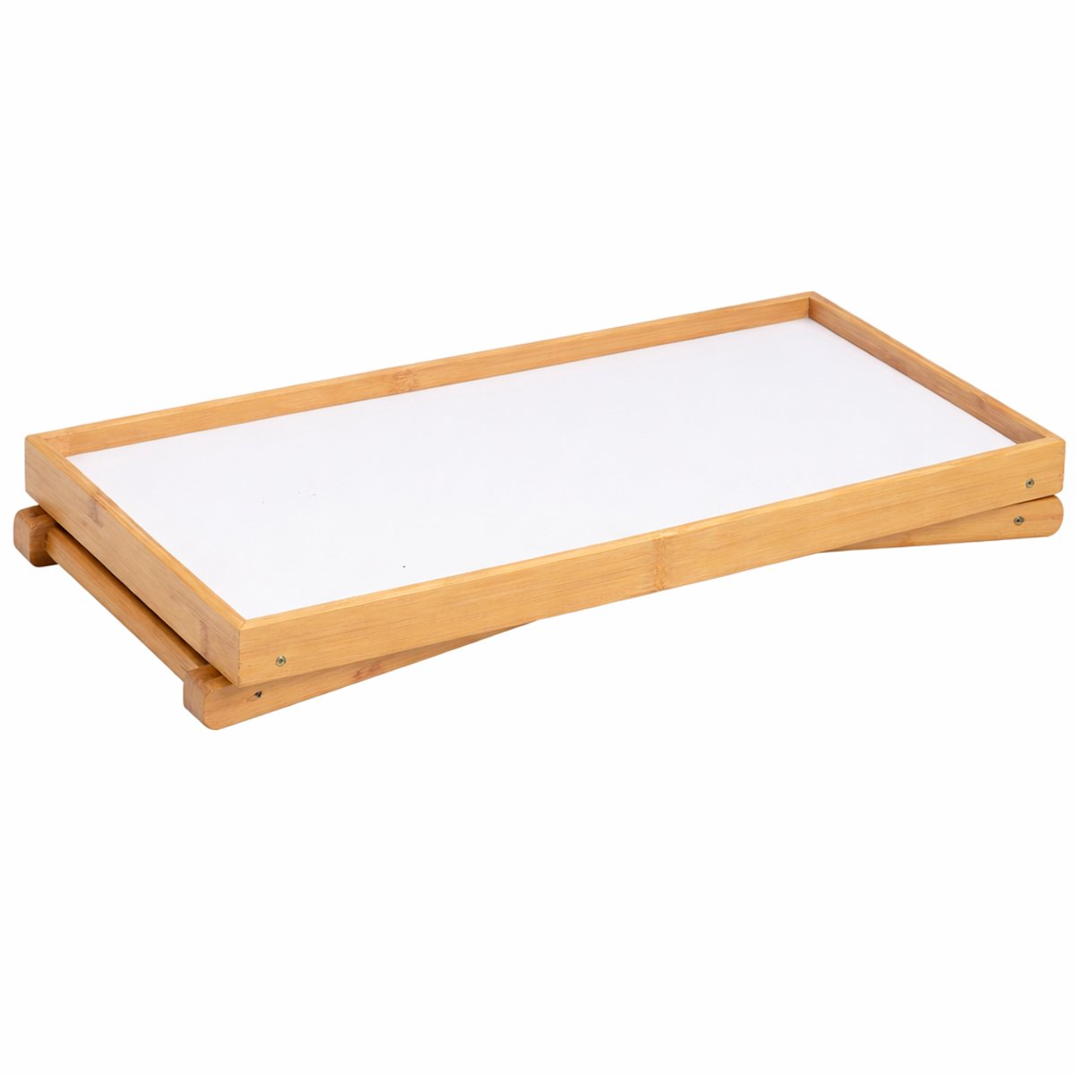alpina Bamboe Dienblad met Opklapbare Poten – Houten Dienblad voor Ontbijt op Bed of Bank – 50x30x22 cm – Lichtgewicht en Stabiel – Serveren of Decoratie — cadeau in Koken & Dineren - foto 8