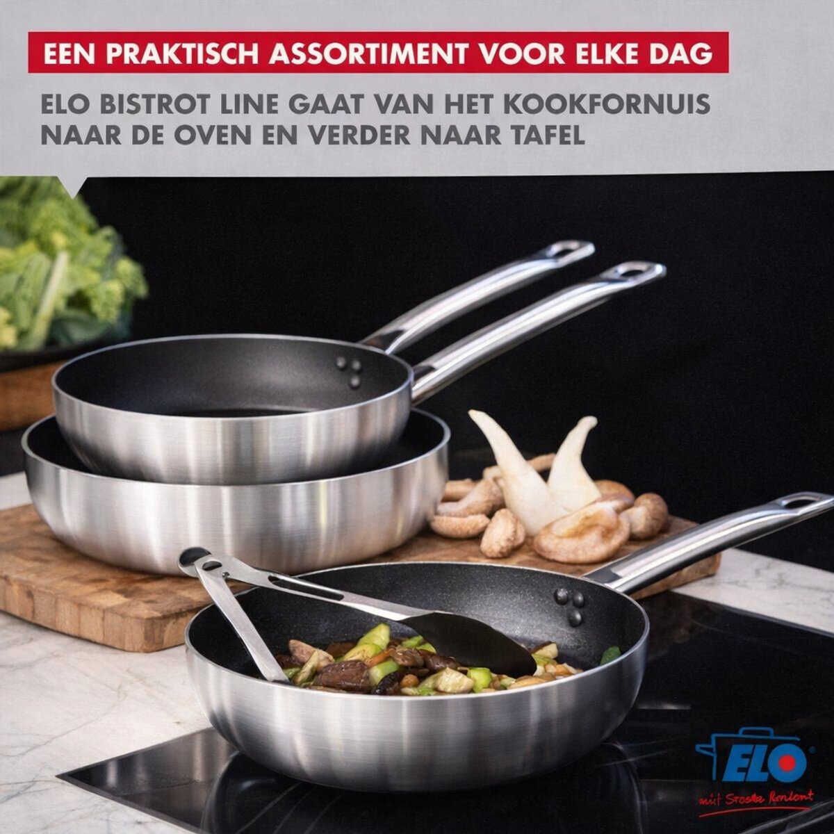 Pan 28 cm keramiek zonder PFAS Bistro Line Elo