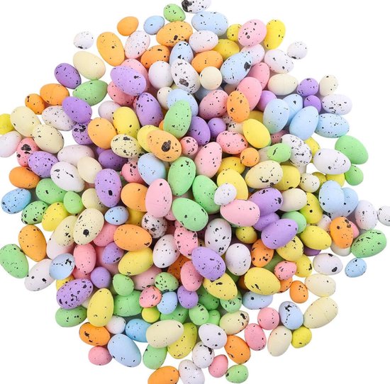 Decoratie paaseieren met spetters - Paaseitjes - Hobby eieren - 150 stuks - 3 maten - Pasen decoraties - Schuim - Paasversiering - Paastak decoratie - Paasdecoratie - Hangers pasen - paashangers - kransversiering - hangdecoratie - Paas Knutselpakket