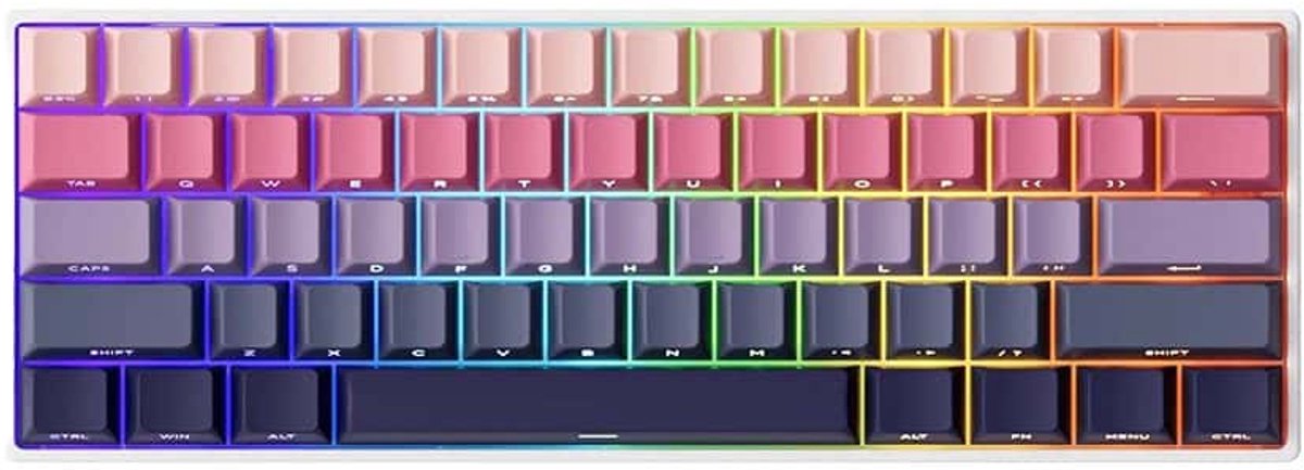 AKKO MONSGEEK FUN60 Max Shine-Through Phantom Pink Hall Effect Magnetische Switch 8K Hz ARGB Draadloos Hotswap Mechanisch Gaming Toetsenbord