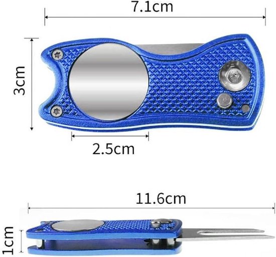 Reparatie pitchgabel voor golfclubs met karabijnhaak - Opvouwbare pitchgabel voor golfaccessoires - Switchblade design — afbeelding 2