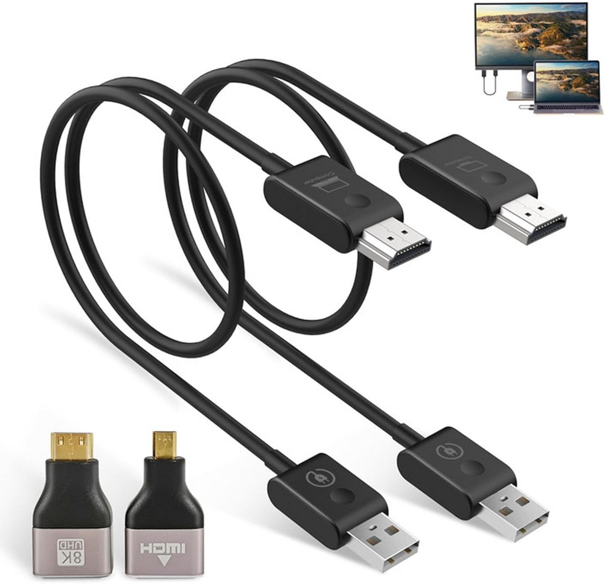 Draadloze HDMI Zender en Ontvanger 1080p tot 50m - Videoprojectie voor Monitor, PC, HDTV, Camera, PS4