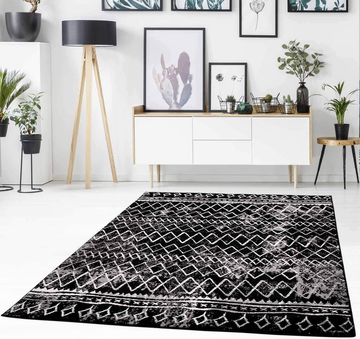 Vloerkleed met zigzagpatroon - Laagpolig tapijt Chevron - Woonkamer Inrichten - Geschikt v