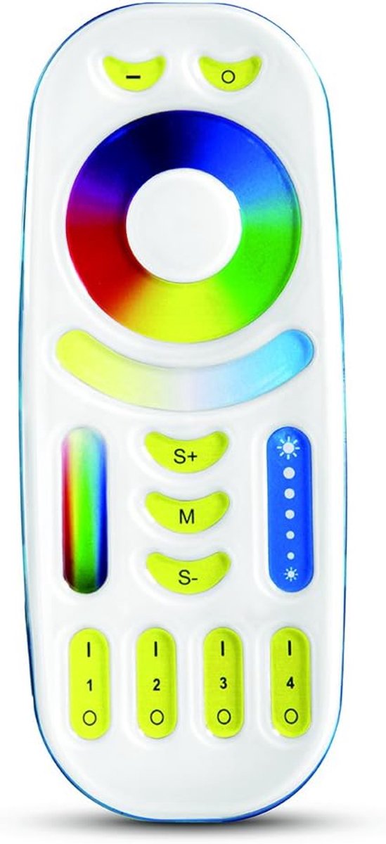 Draadloze 4-Zone Afstandsbediening voor RGB+CCT LED-lampen en Stripcontrollers