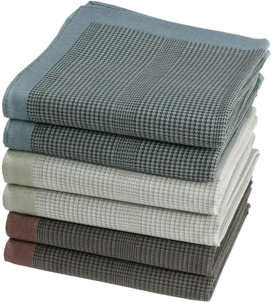 Elegante zakdoeken in Prince of Wales stijl - 100% katoen, 40 x 40 cm, 6 stuks