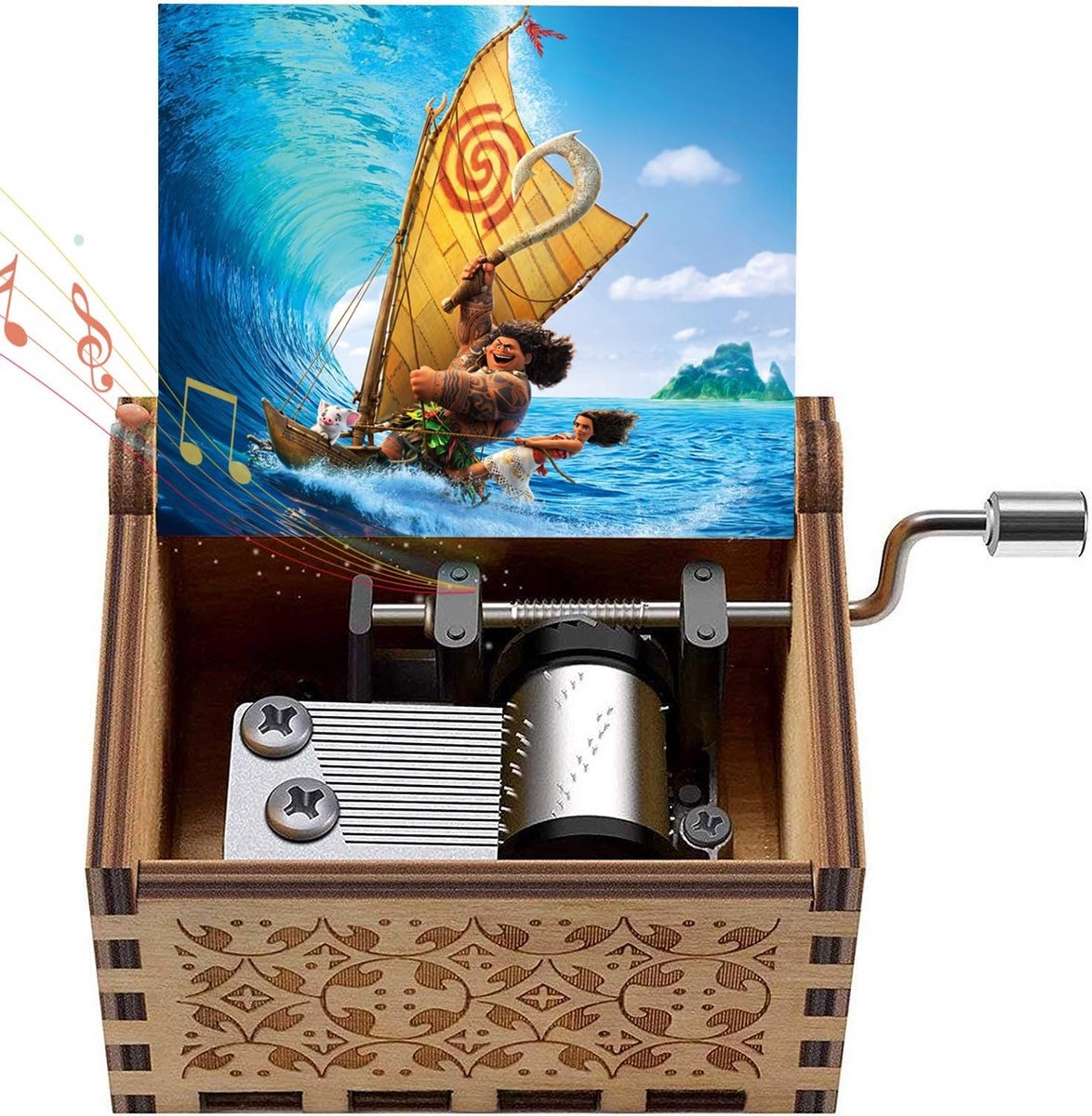 Houten Muziekdoos It Calls Me - Gegraveerd Cadeau voor Kinderen en Woondecoratie
