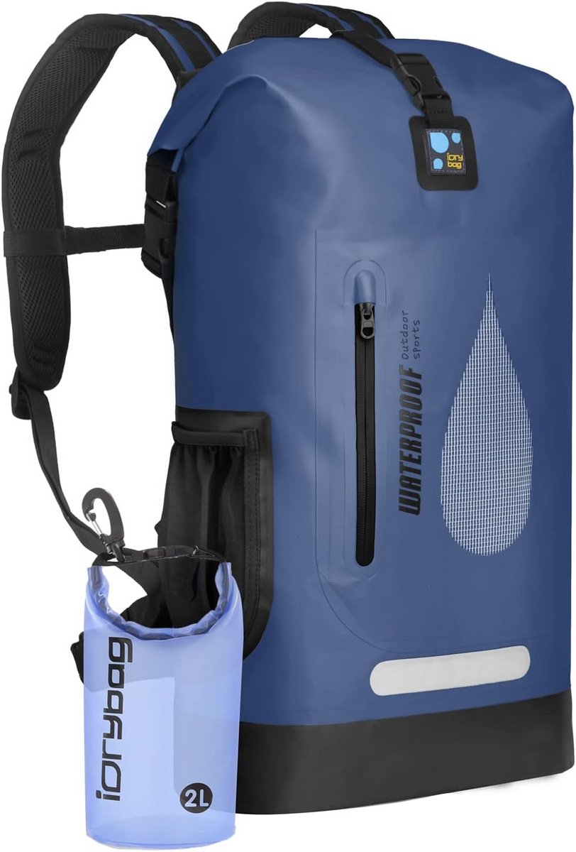 Waterdichte droge tas 30L voor outdoor activiteiten - Ideaal voor kajakken, vissen, wandelen en kamperen