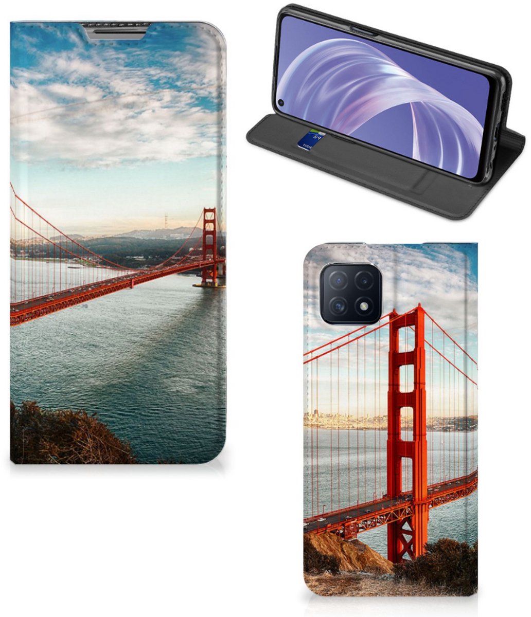 OPPO A73 5G Book Cover Golden Gate Bridge