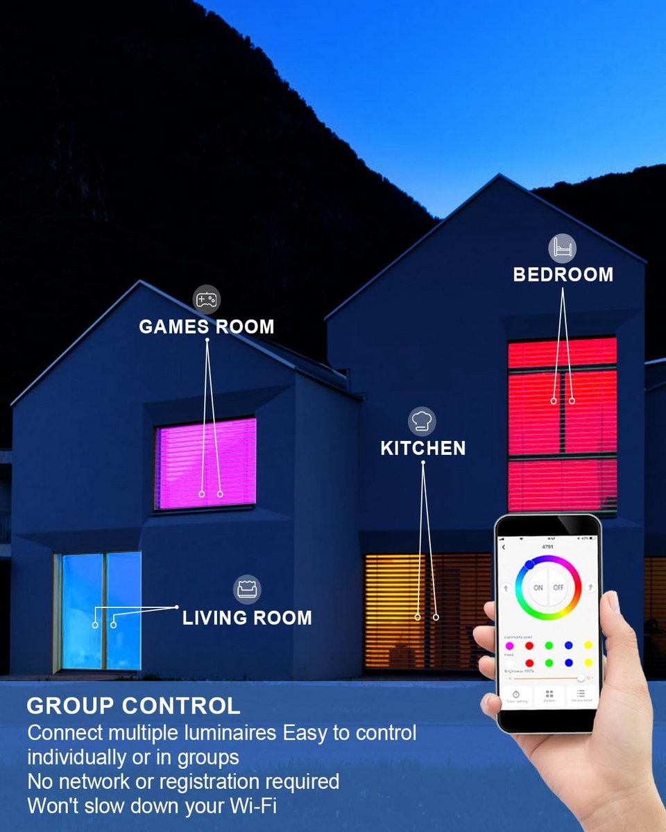 Dimbare LED-inbouwspot met Bluetooth - 6 x 7W, 660 lumen, RGB en Neutraal Wit