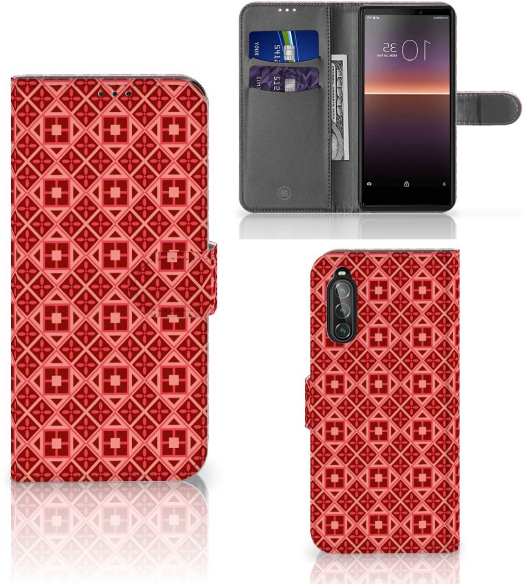Sony Xperia 10 II Telefoon Hoesje Batik Rood