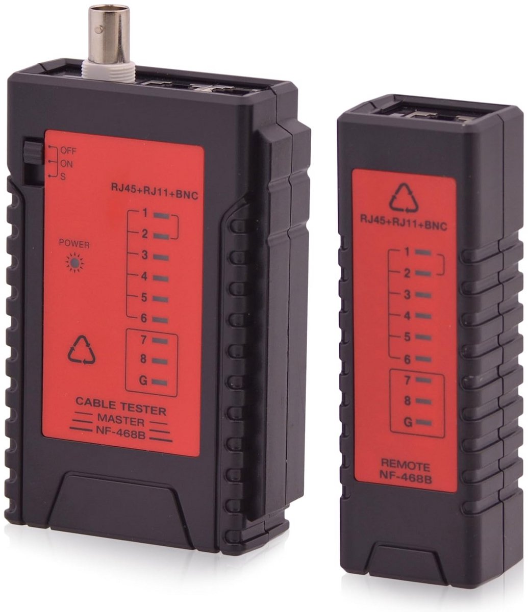 Netwerk kabeltester voor FTP en UTP kabels - betrouwbaar testen van RJ11, RJ45 en BNC verbindingen
