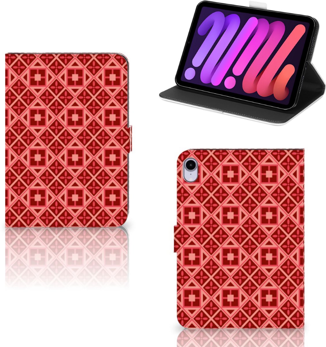 iPad Mini 6 (2021) Tablet Hoes Batik Rood