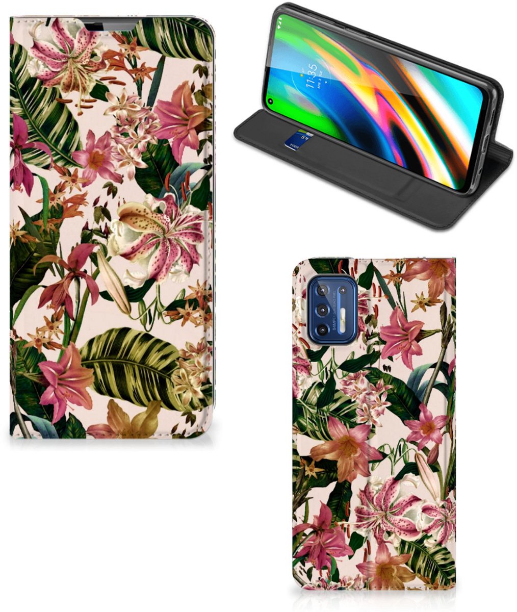 Motorola Moto G9 Plus Smart Cover Flowers