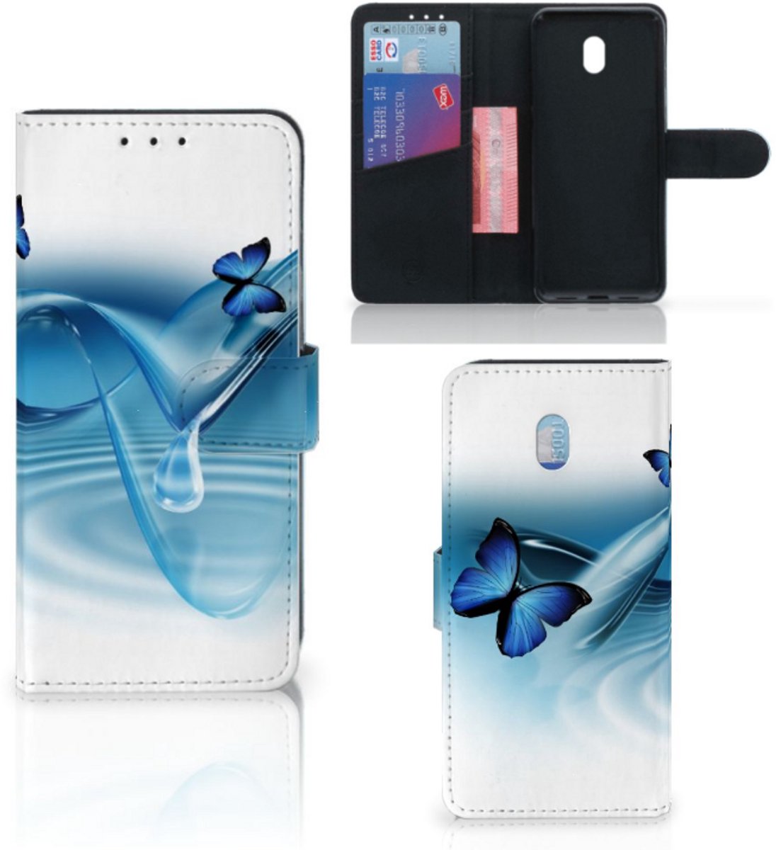 Book Case voor Xiaomi Redmi 8A Telefoonhoesje met Pasjes Vlinders