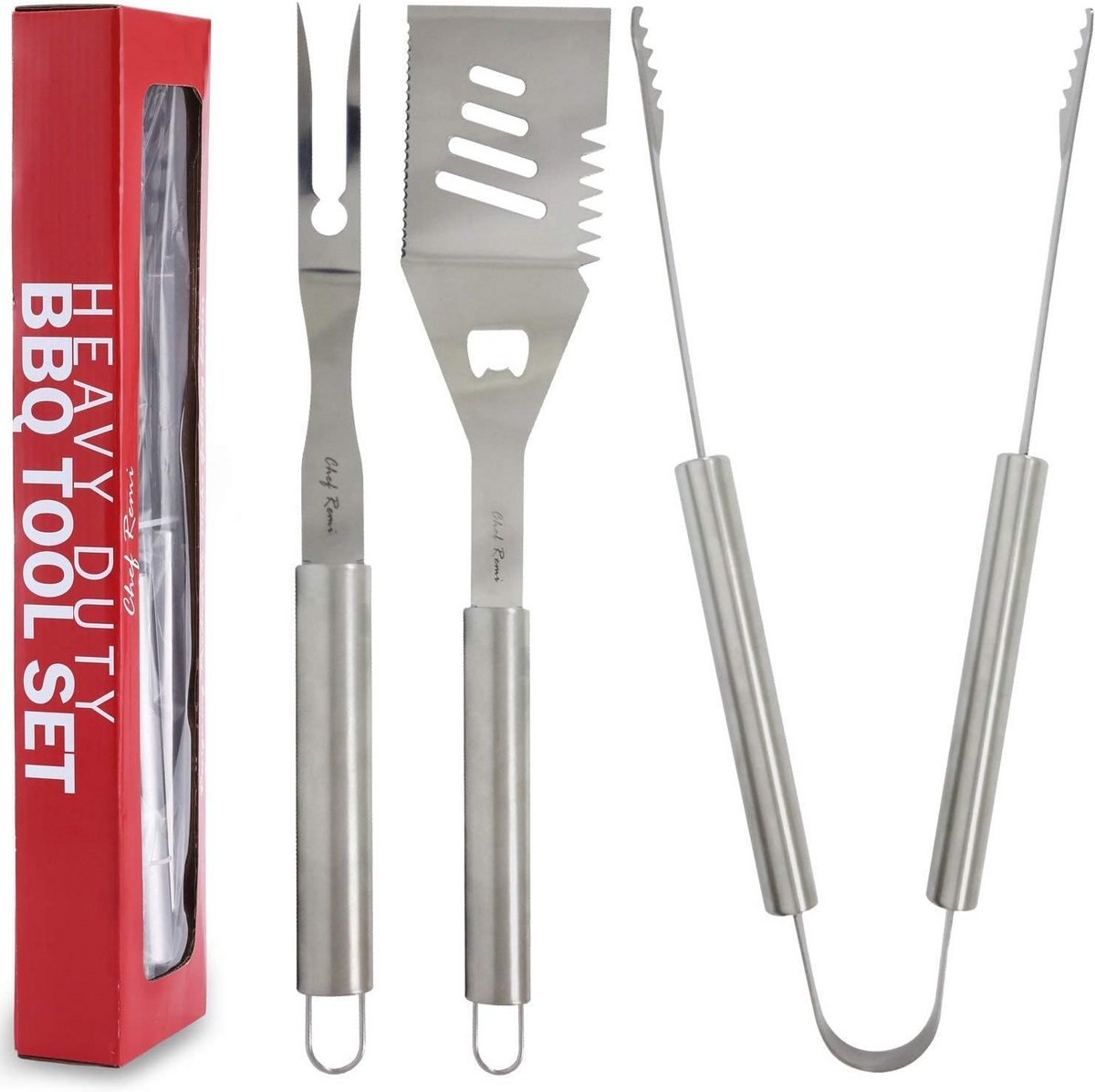 Complete Barbecue Grill Gereedschap Set - Spatel, Tang en Vork voor Thuis Griller