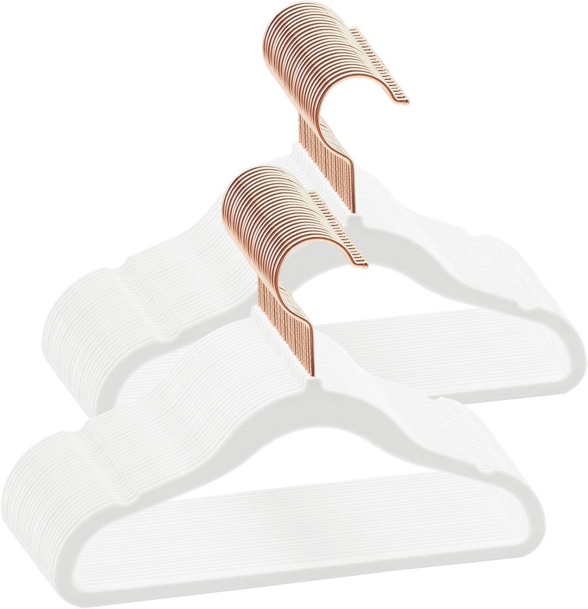 Fluwelen Kinderkleerhangers 50 Stuks - Antislip, Duurzaam & 360° Draaibare Haak