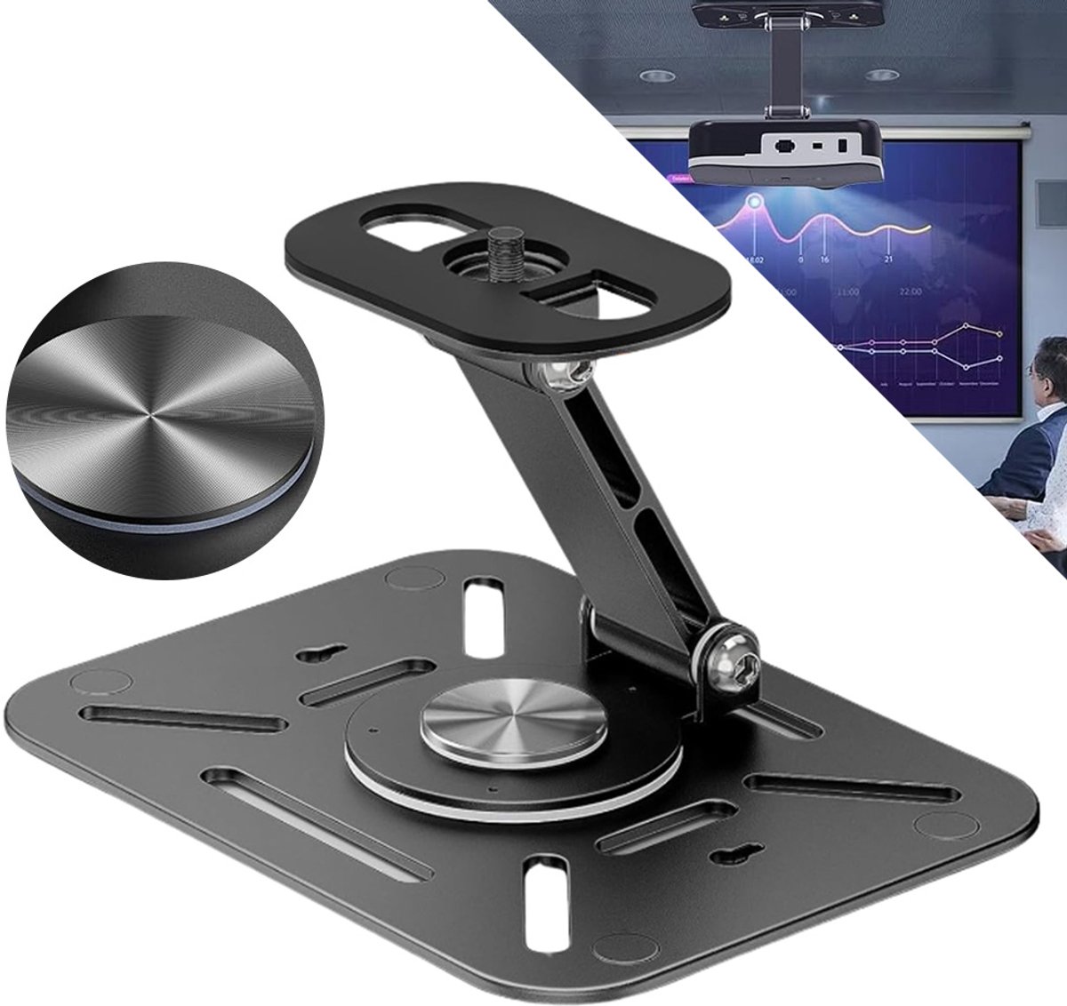 Desktop Projector Houder - Opvouwbare projectorstandaard - Multifunctionele Projector Houder - voor Wand- en Plafondprojector - Universele Multihoek met 1/4 inch SchroefInterface, Projectorbeugel