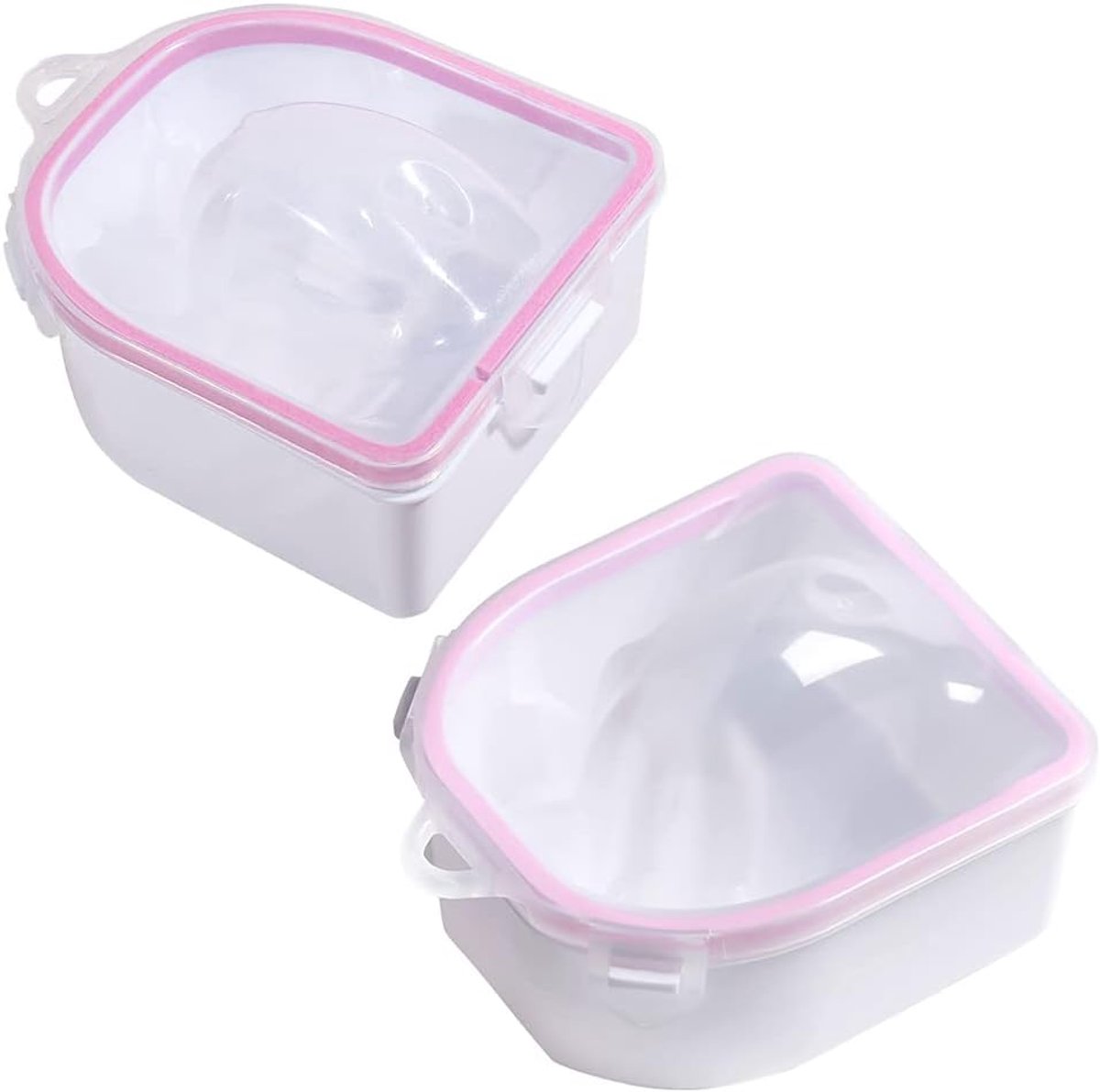 2 stuks Nagelsoakingskom voor Manicure Spa Tool - Roze