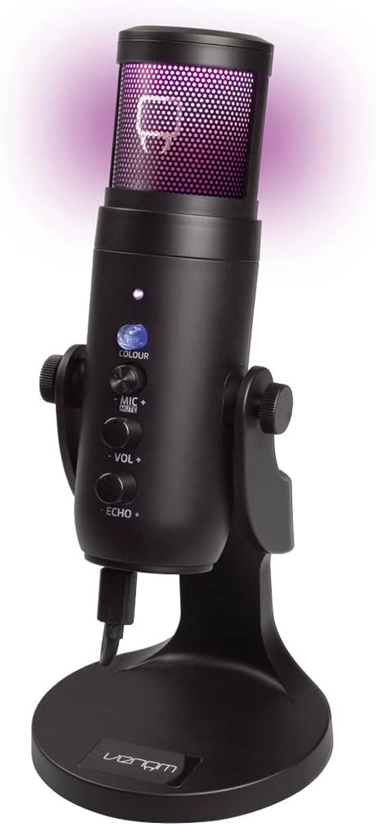 USB Streaming Microfoon met LED-Lichtgaasrooster voor PS5, PS4 en PC