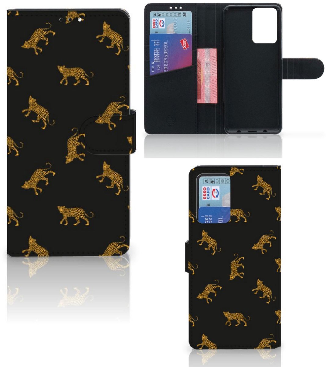 Telefoonhoesje met Pasjes voor Xiaomi Redmi Note 10 Pro Leopards